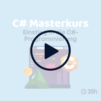 c# masterkurs kursbild mit play button