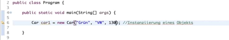 Die Fehlermeldung im Java Konstruktor ist verschwunden