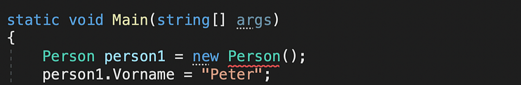 Markierter Fehler im C# Code
