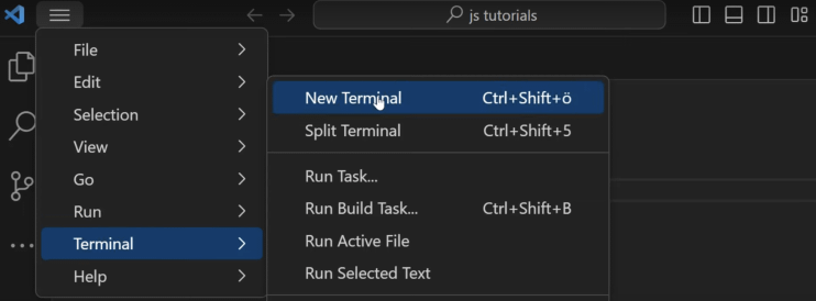 Javascript Arrow Functions: Wir öffnen ein neues Terminal
