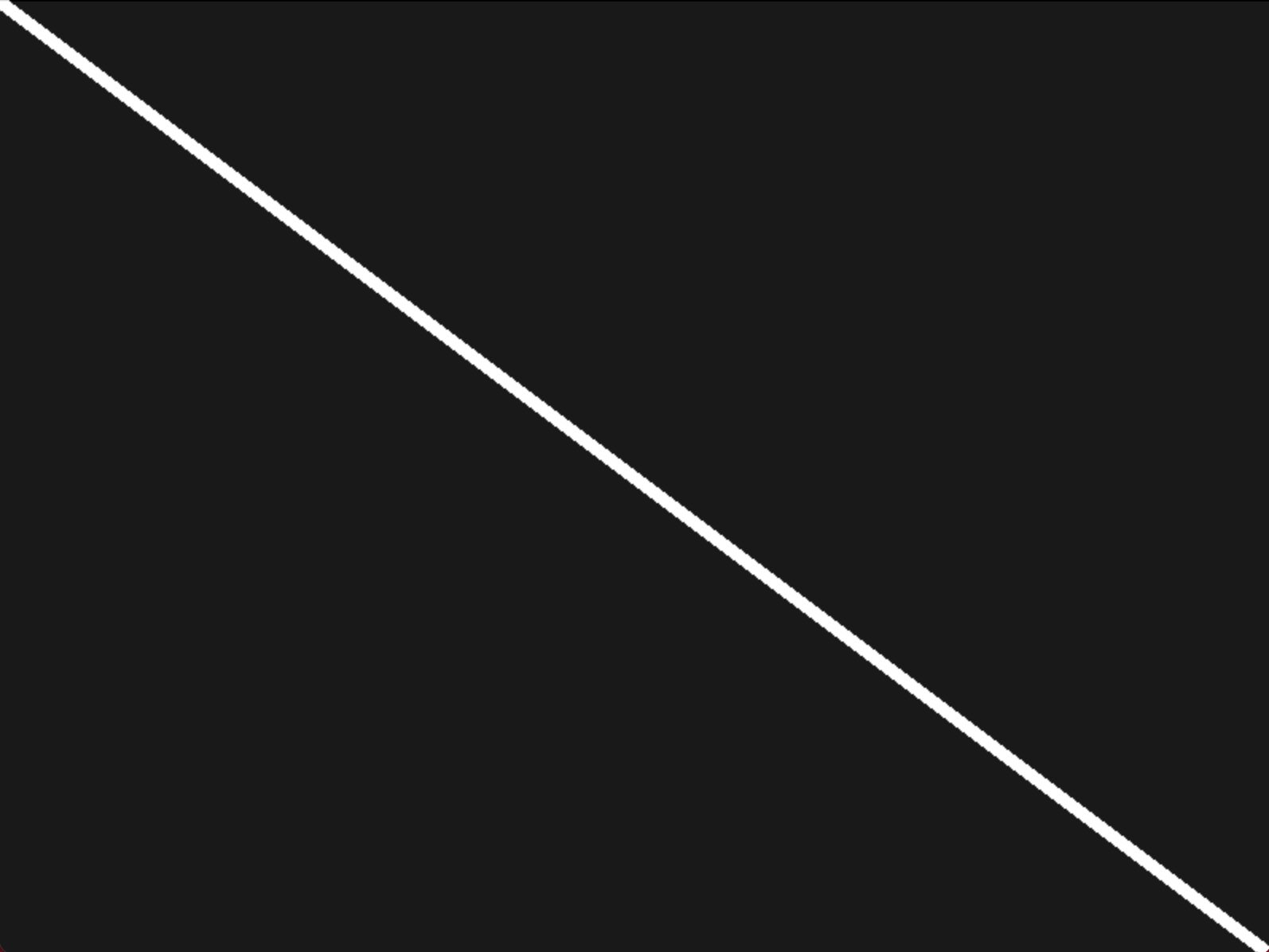 mit der PyGame Funktion draw.line zeichnen wir eine diagonale Linie